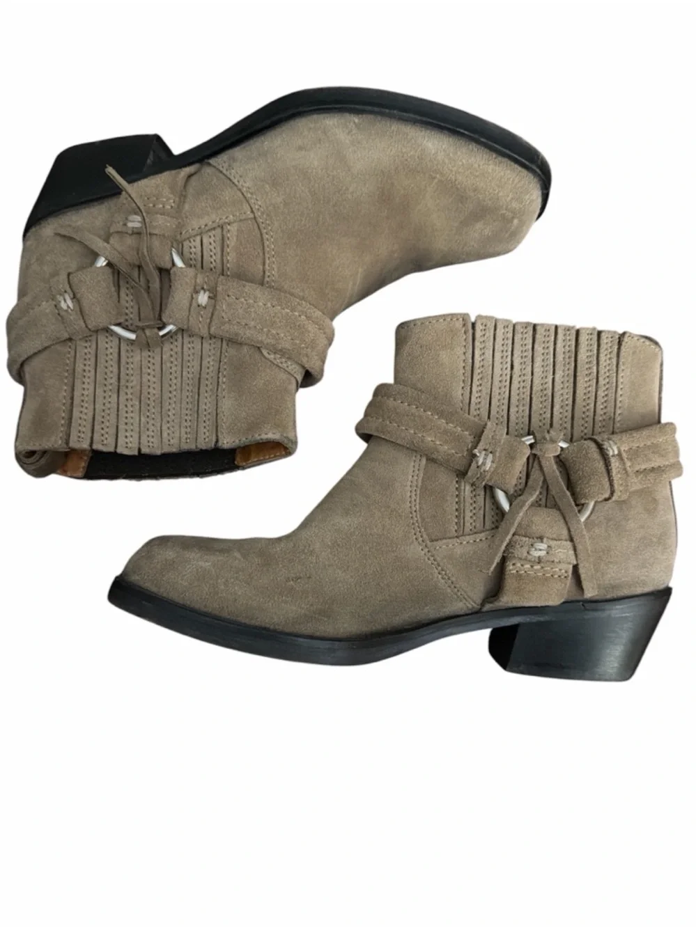 Diesel Harness Taupe Suede Western Ankle Boot Women’s Size 36 EU Coastal Cowgirl